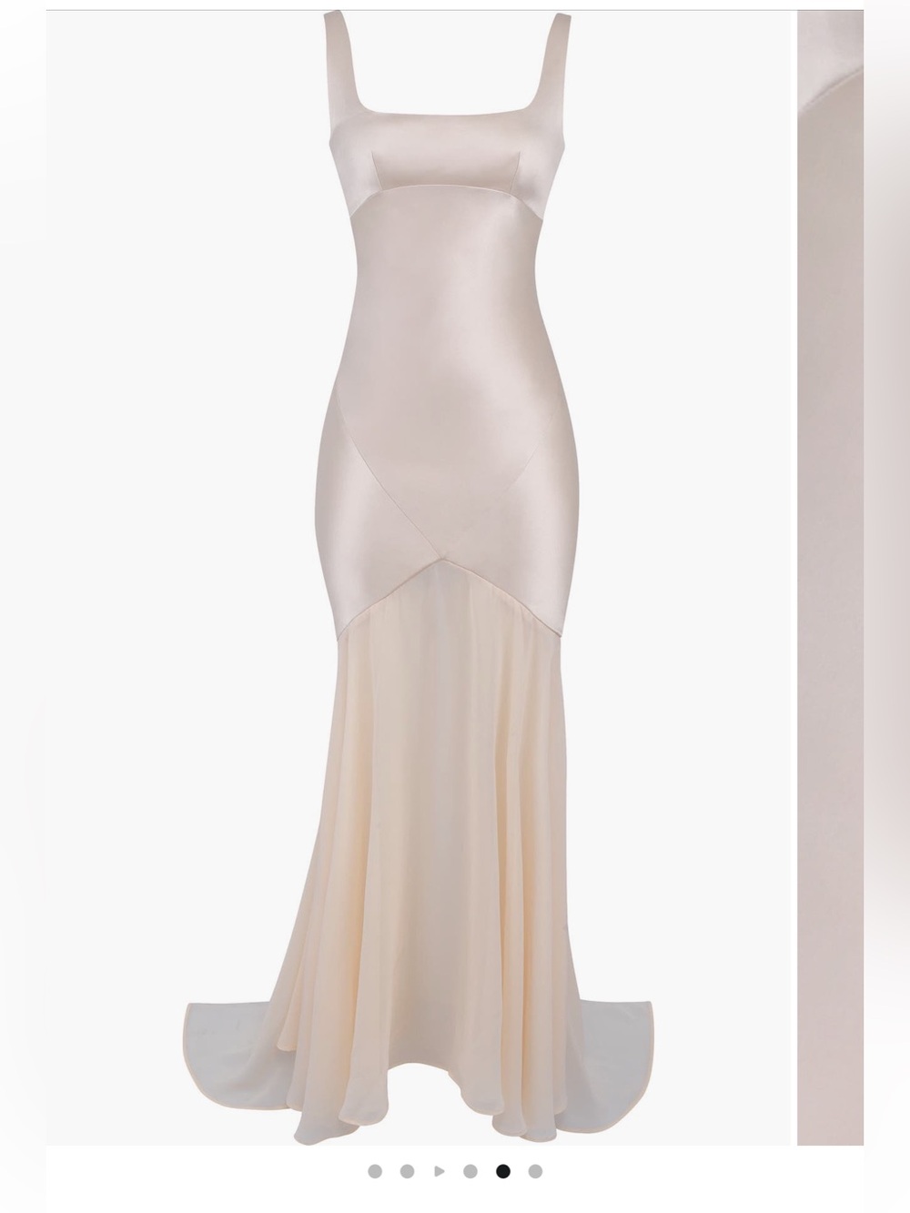 House of CB Ivory Champagne Satin & Chiffon Maxi Gown